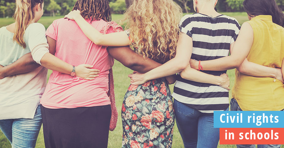 Civil rights in our schools, women locking arms