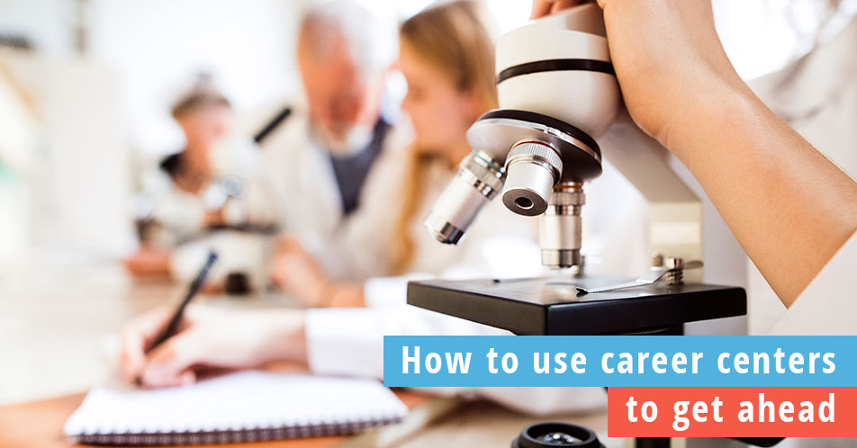 Using career centers to get ahead, photo of high school students together in a lab